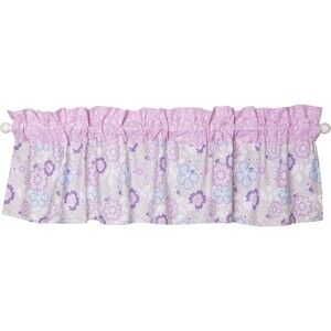 Trend Lab Rod Pocket Curtain Valance "Grace" 60" Wide Lavender/Grey Floral
